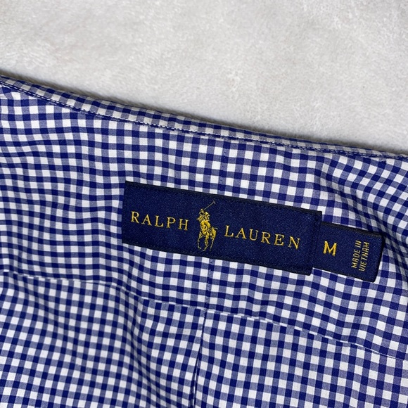 NEW Ralph Lauren Classic Fit Gingham Stretch Poplin Button Up Shirt - Picture 6 of 6